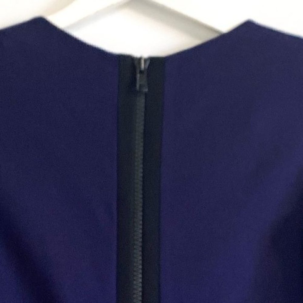 Sandro Paris Color Block Ponte Mini Dress, Purple/blue and Black, Size 1/S - Picture 7 of 14